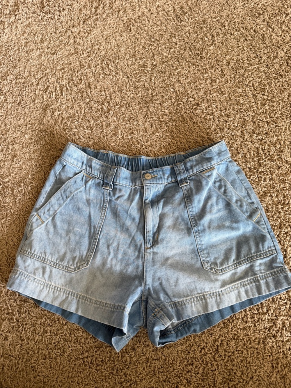 Old Navy Light Blue Denim Shorts with Front Patch Pockets